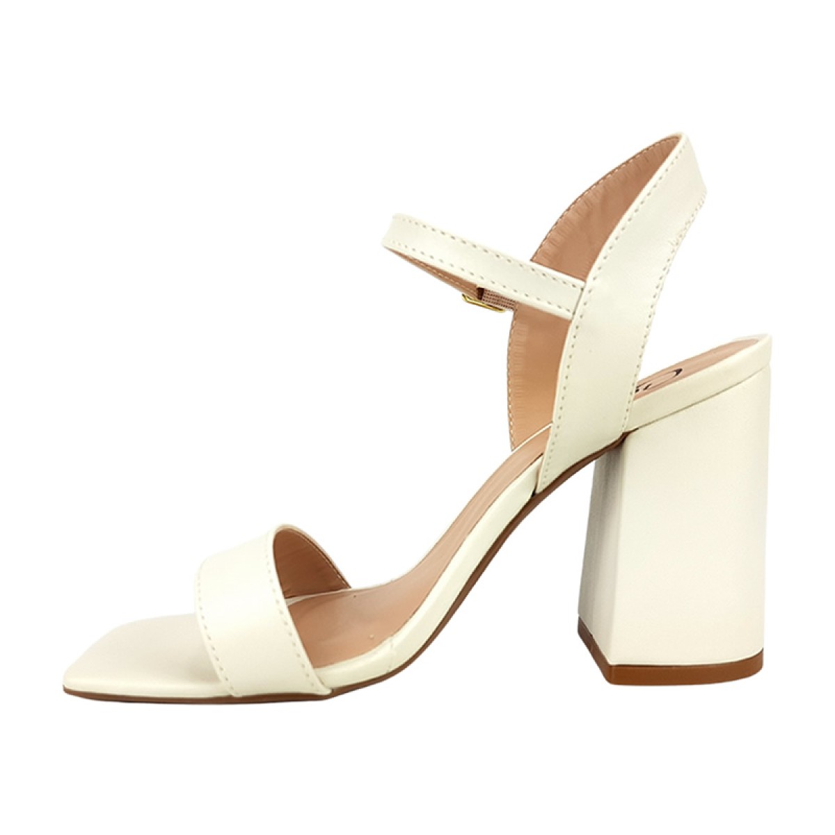 Sand Lia Feminina Salto Alto Bloco Napa Offwhite Ceci Cal Ados