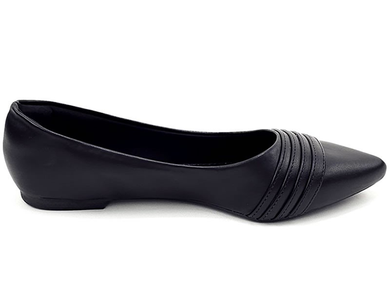 Sapatilhas Sapatilha Feminina Cs Preto Bico Fino