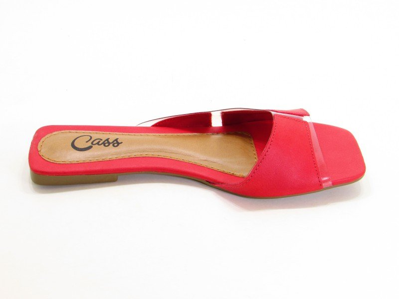 Rasteiras Sand. Vinil Cs Vermelho Fach