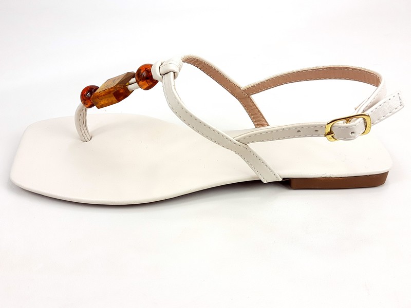 Rasteiras Rasteira Feminina Cs OffWhite Pedras