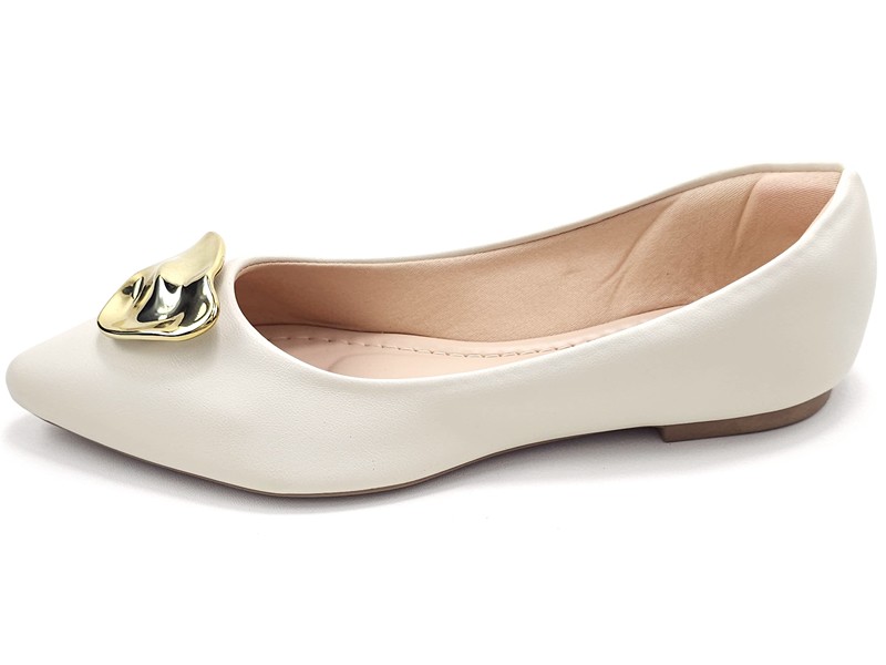 Sapatilhas Sapatilha Feminina Cs Creme Abs Folha Ouro