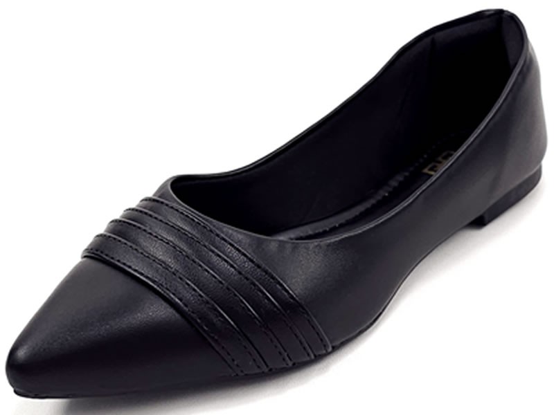 Sapatilhas Sapatilha Feminina Cs Preto Bico Fino