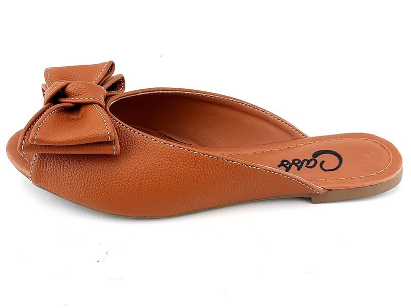 Rasteiras Sandália Rasteira Napa Caramelo Laço