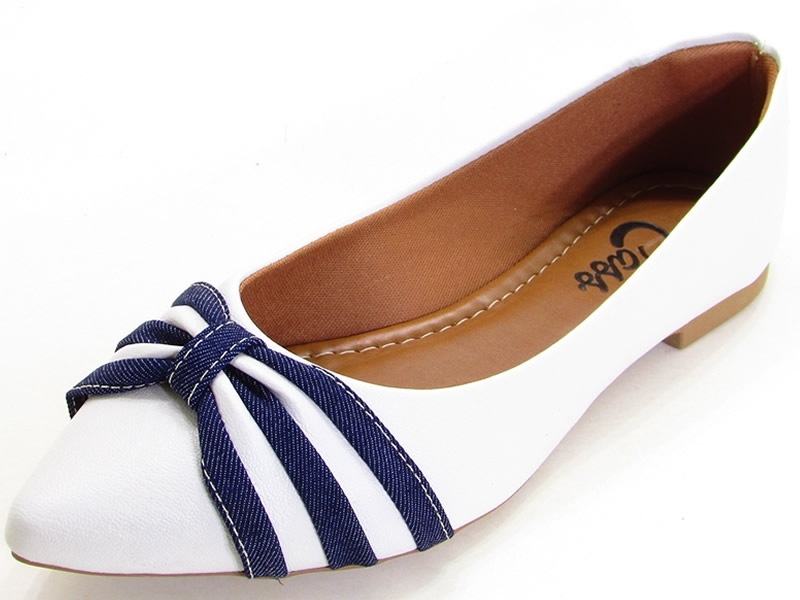 Sapatilhas Sapatilha Cs Branco Jeans Laço