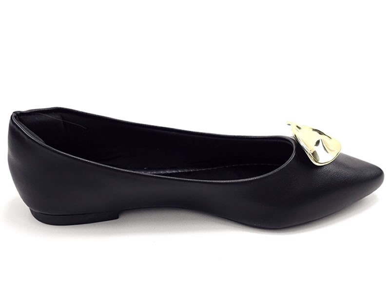 Sapatilhas Sapatilha Feminina Cs Preta Abs Folha Ouro