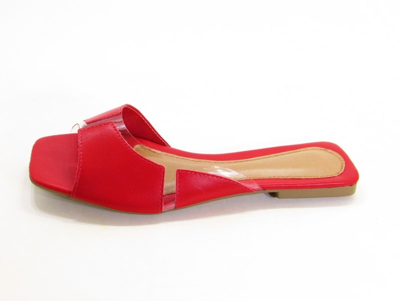 Rasteiras Sand. Rasteira Vz Vermelho Vinil Fach