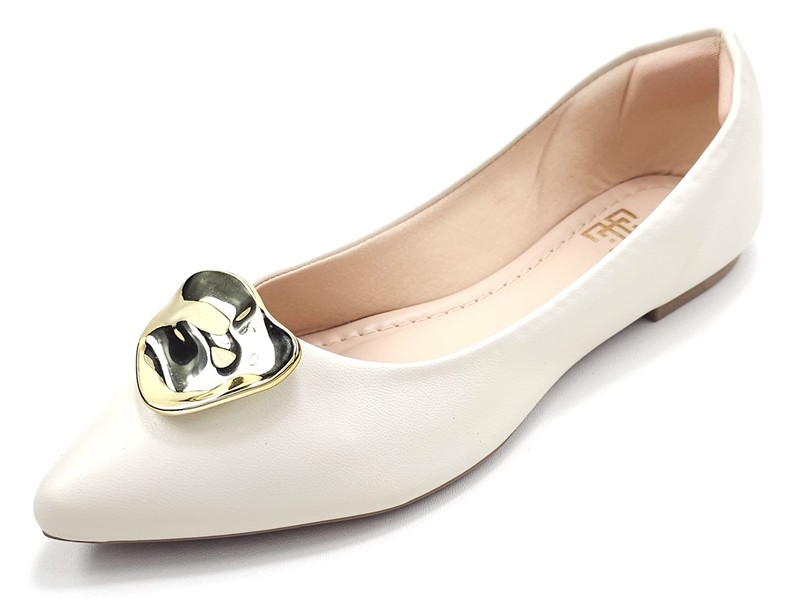 Sapatilhas Sapatilha Feminina Cs Creme Abs Folha Ouro