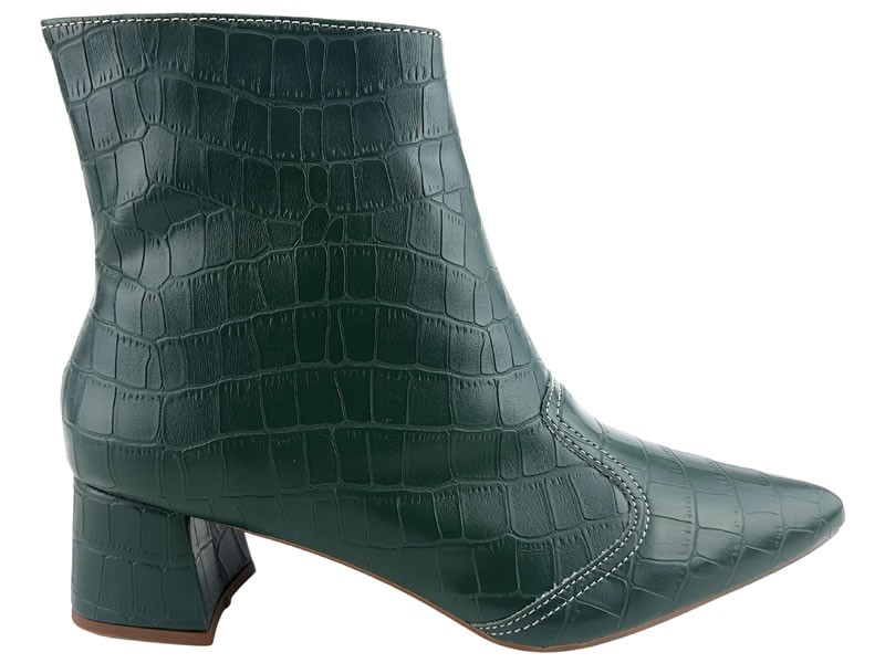 Botas Bota Croco Army Cano Curto Bico Fino