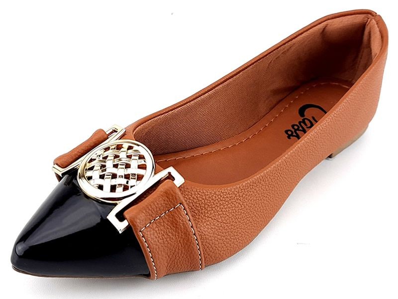 Sapatilhas Sapatilha Verniz Preto Napa Caramelo