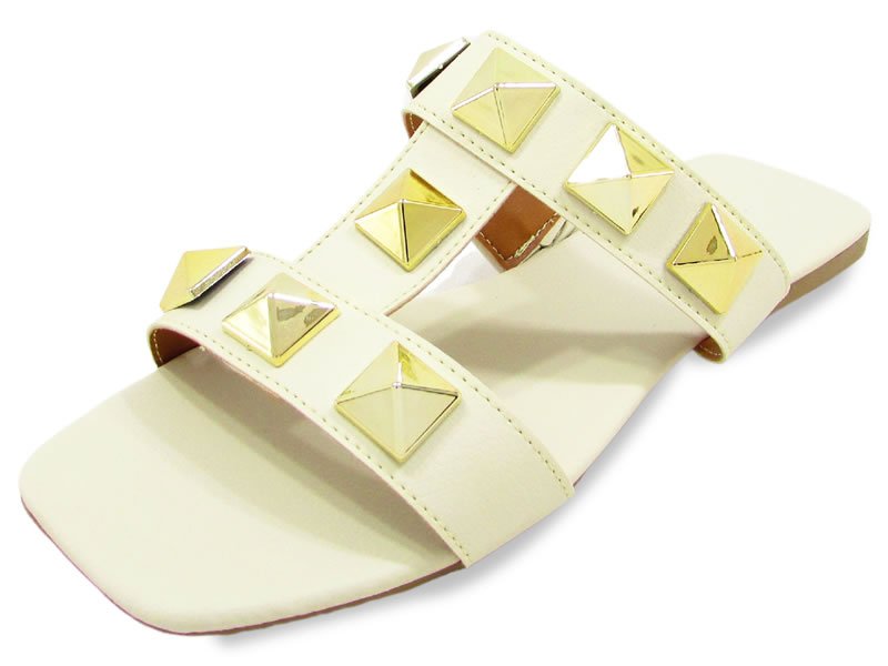 Rasteiras Rasteira Cs OffWhite Pirâmide Ouro