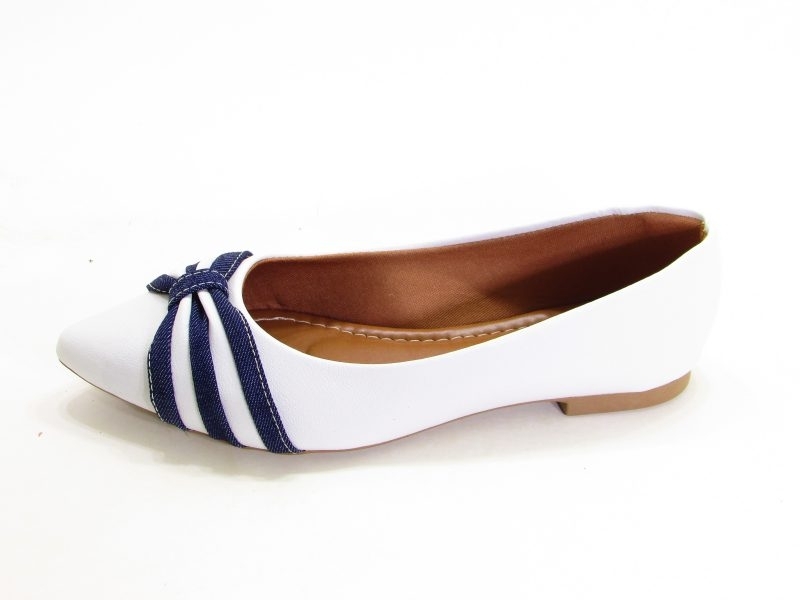 Sapatilhas Sapatilha Cs Branco Jeans Laço