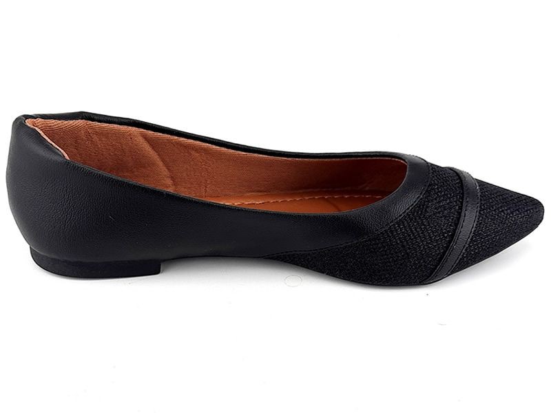 Sapatilhas Sapatilha Glitter Preto Napa