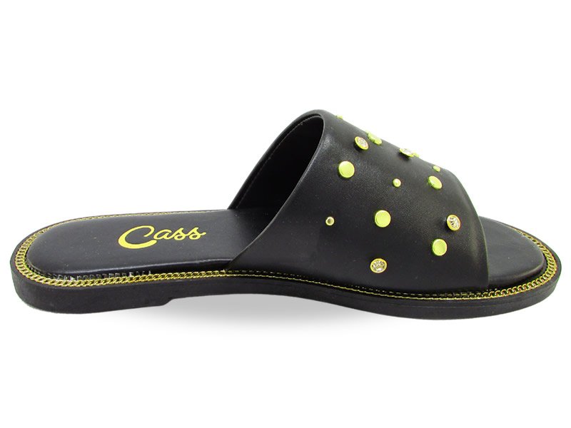 Rasteiras Rasteira Cs Preto Ouro