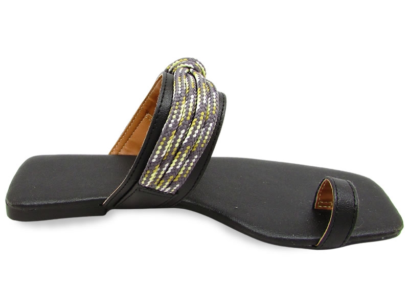 Rasteiras Rasteira Cs Preto Cordas