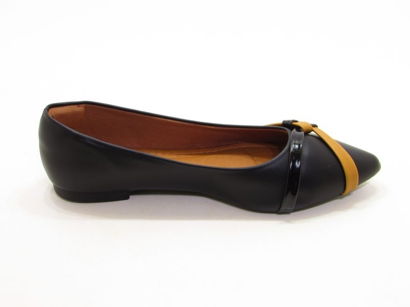 Sapatilhas Sapatilha Napa Preta Napa Caramelo