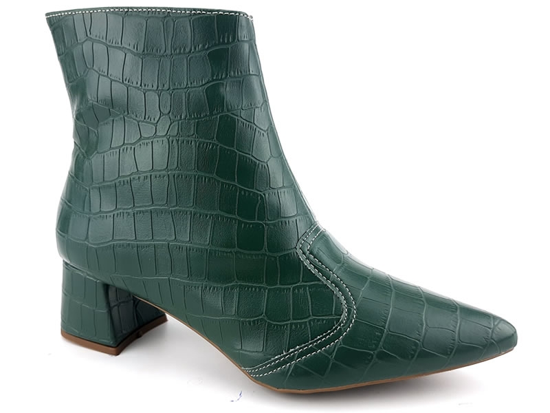 Botas Bota Croco Army Cano Curto Bico Fino