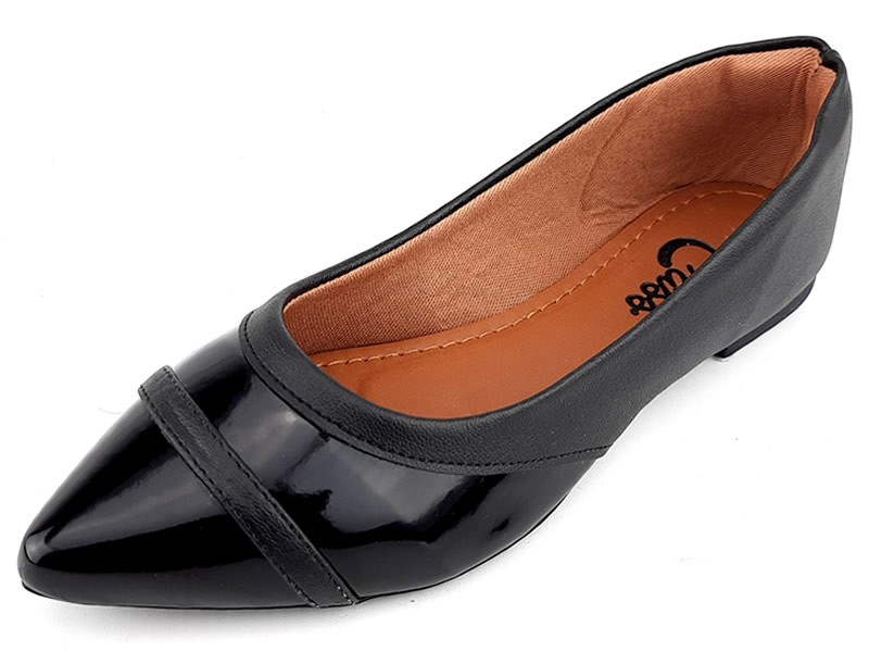 Sapatilhas Sapatilha Napa Preta Verniz Preto