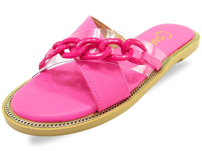 Rasteiras Rasteira Cs Pink Corr Vinil