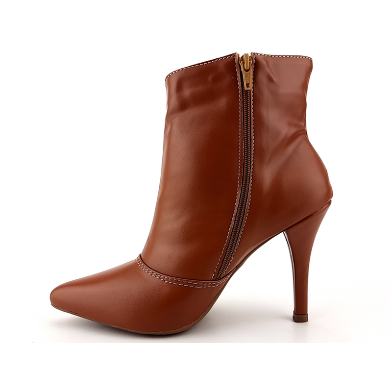 Botas Bota Caramelo Claro Salto Alto Agulha Bico Fino