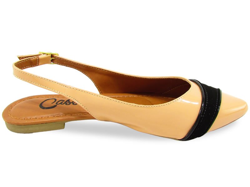 Sapatilhas Sapatilha Slingback Vz Tan Nude Nob Preto