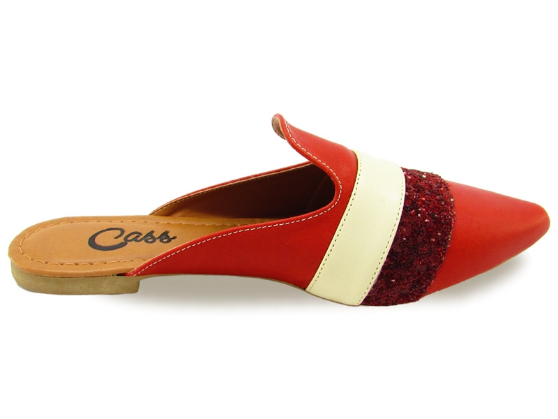 Sapatilhas Mule Cs Vermelho Cristal