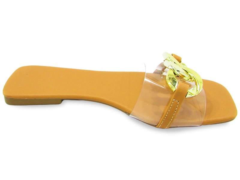 Rasteiras Rasteira Vinil Cs Caramelo C Ouro