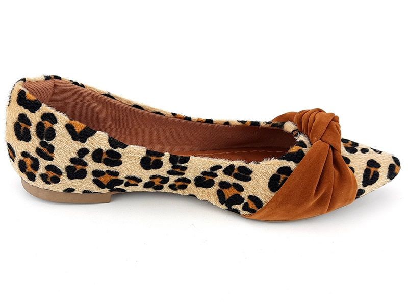 Sapatilhas Sapatilha Onça Laço Caramelo