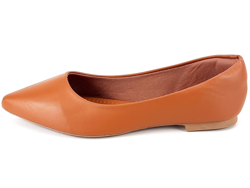 Sapatilhas Sapatilha Feminina Cs Caramelo Bico Fino Napa