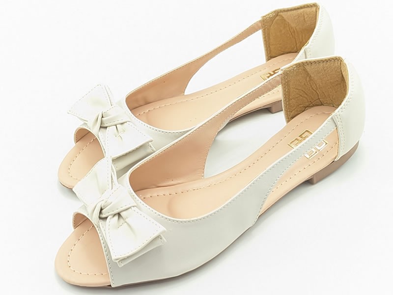 Sapatilhas Peep Toe Off White