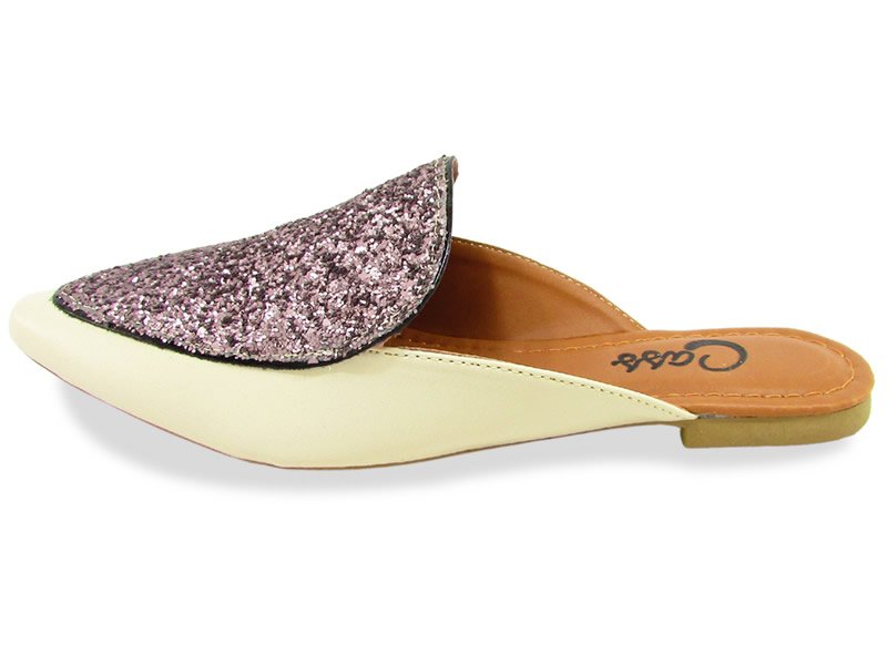 Sapatilhas Mule Cs OffWhite Vz Preto Cristal