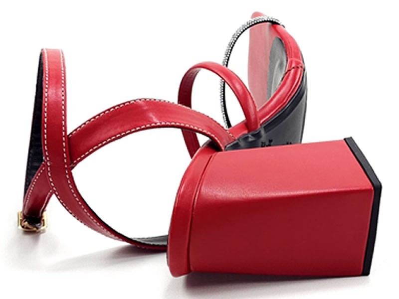 Saltos Sandália Feminina Cs Vermelho Strass Infinity Salto Bloco 8,5cm