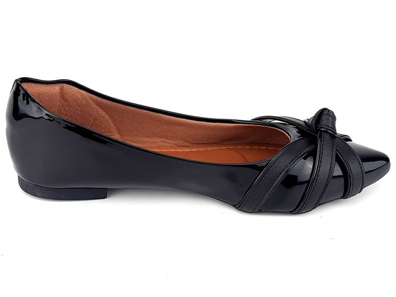 Sapatilhas Sapatilha Verniz Preto Napa Preta