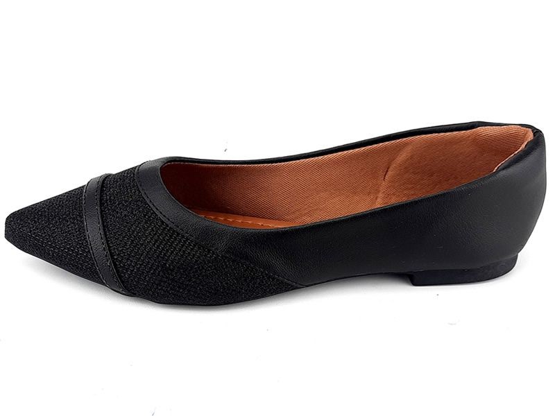 Sapatilhas Sapatilha Glitter Preto Napa