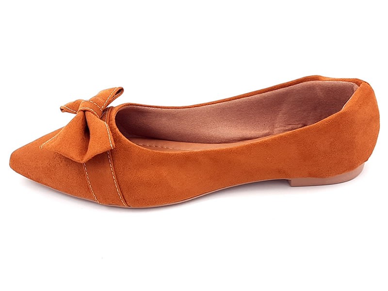 Sapatilhas Sapatilha Feminina Suede Linhaça Laço Bico Fino