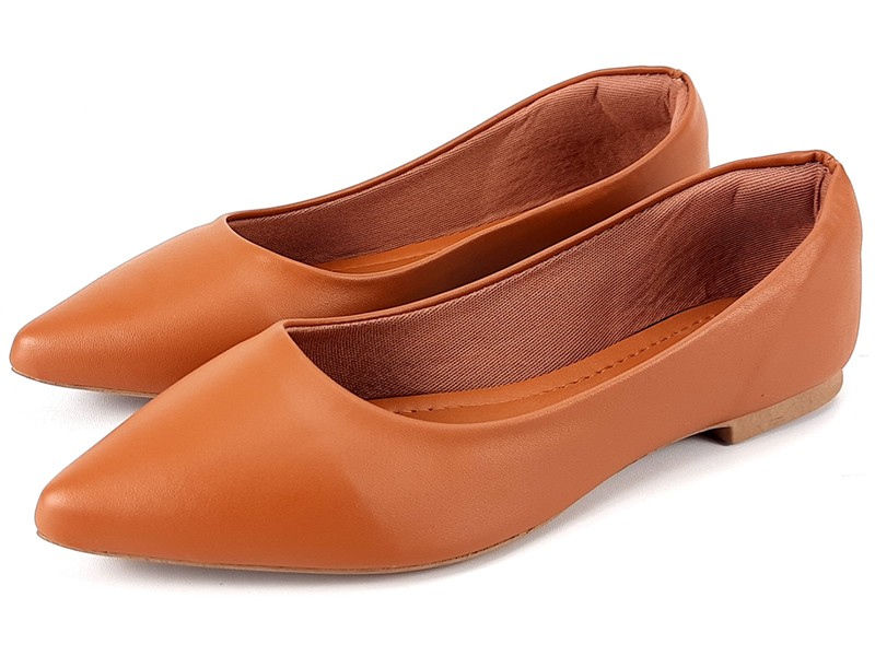 Sapatilhas Sapatilha Feminina Cs Caramelo Bico Fino Napa