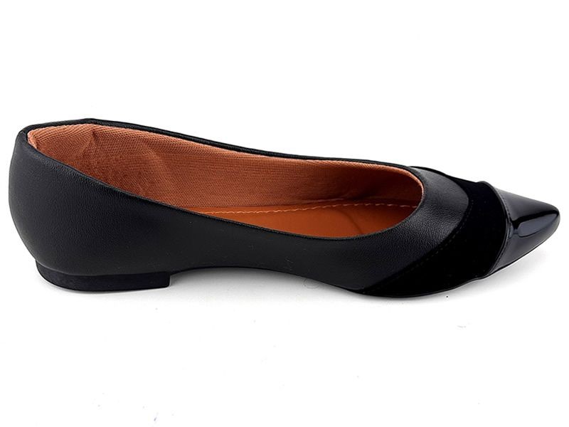 Sapatilhas Sapatilha Verniz Preto Nobuck Preto