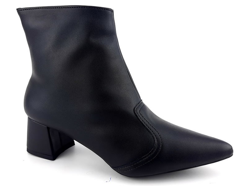 Botas Bota Napa Preta Cano Curto Bico Fino