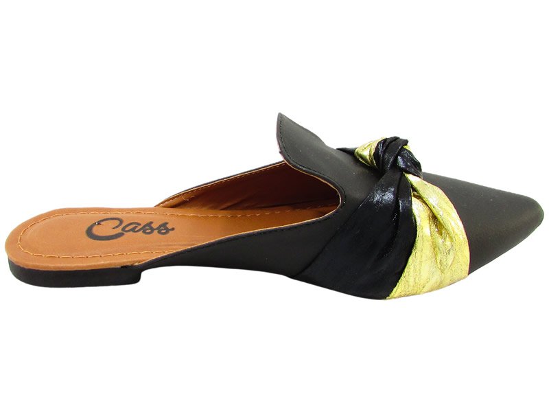 Sapatilhas Mule Cs Preto Spec Ouro Laço