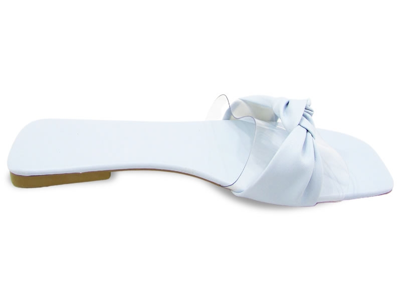 Rasteiras Rasteira Azul Acqua Vinil Laço