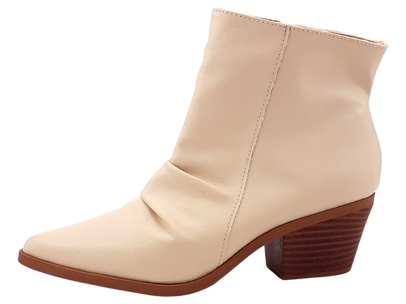 Botas Bota Slouchy Feminina Ceci Cs Creme Salto Country 5,5 cm