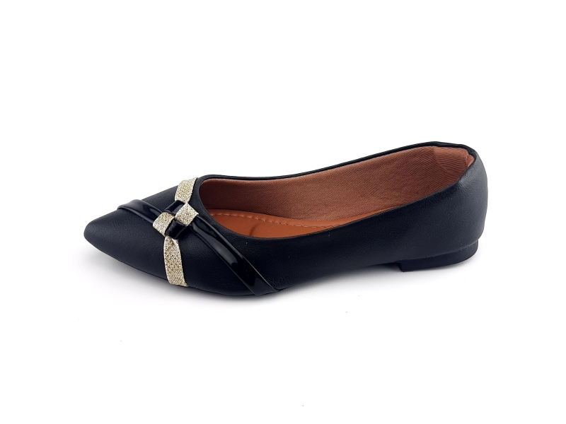 Sapatilhas Sapatilha Nob Preto Vz Glitter Ouro