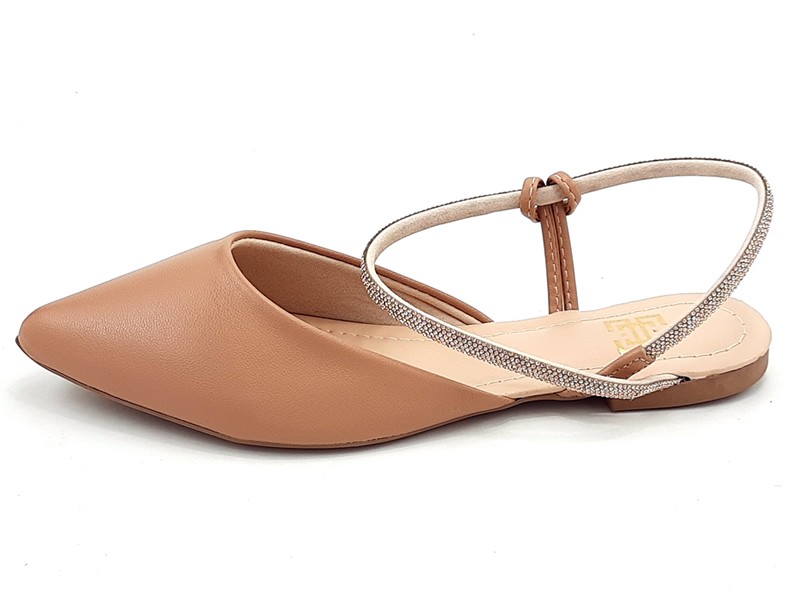 Sapatilhas Salomé Feminina Cs Nude Tiras Infinity Strass Luxo