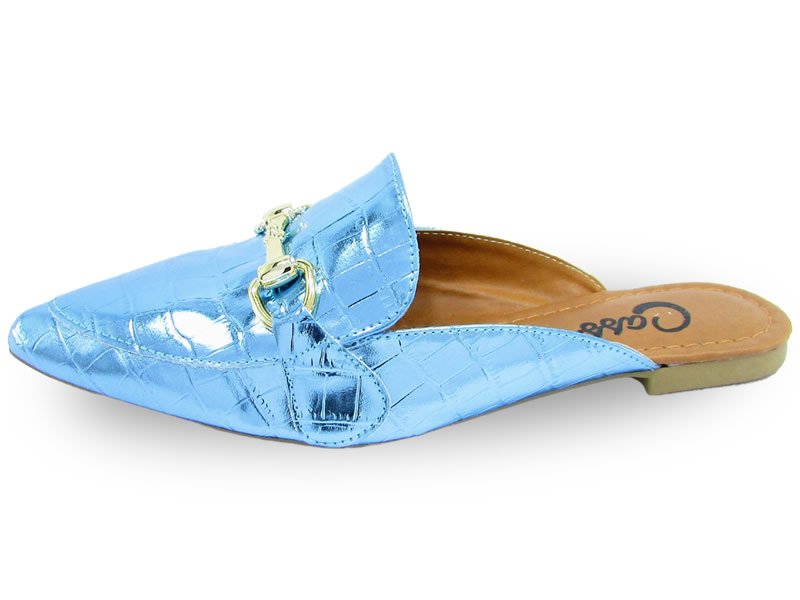 Sapatilhas Mule Croco Vz Azul Bebê