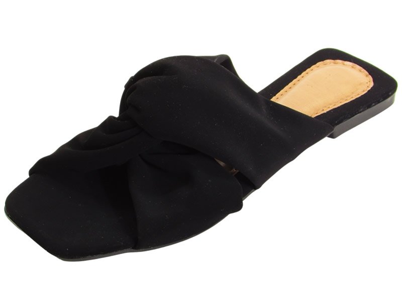 Rasteiras Sand. Rast. Nobuck Preto Laço Fach