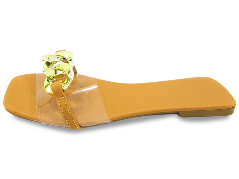 Rasteiras Rasteira Vinil Cs Caramelo C Ouro