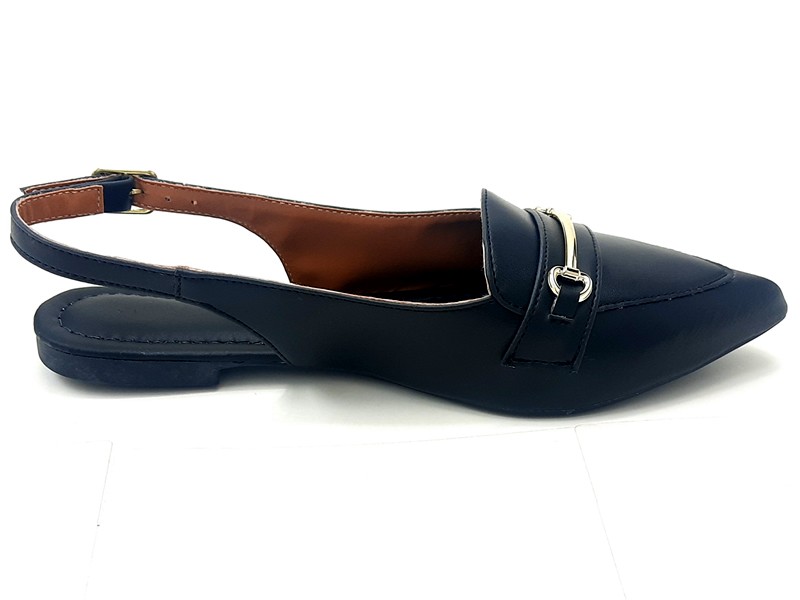 Sapatilhas Slingback Cs Preto Bridão Ouro