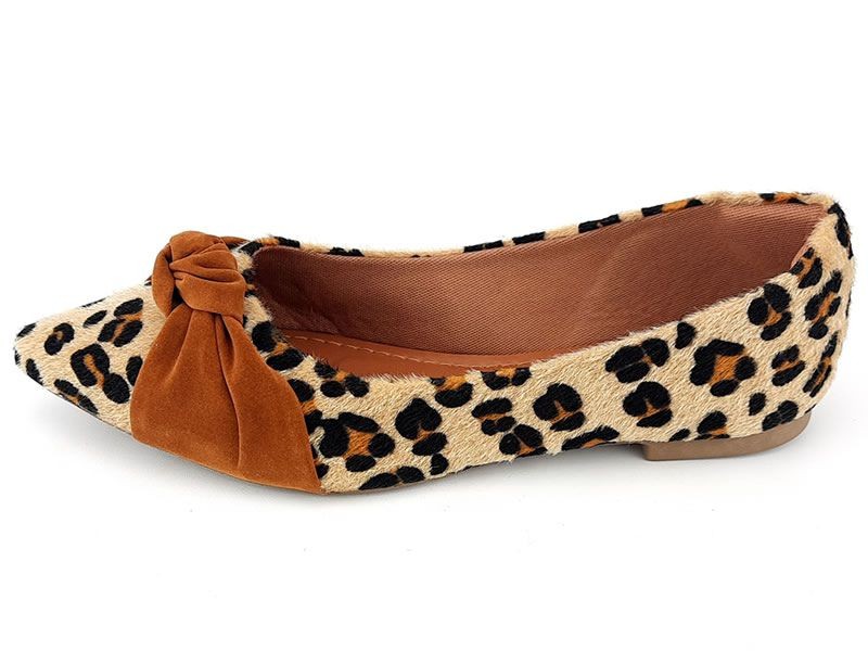 Sapatilhas Sapatilha Onça Laço Caramelo