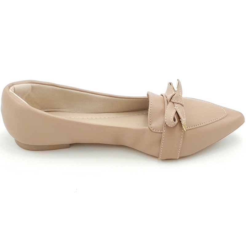 Sapatilhas Mocassim Feminino Cs Nude Bico Fino