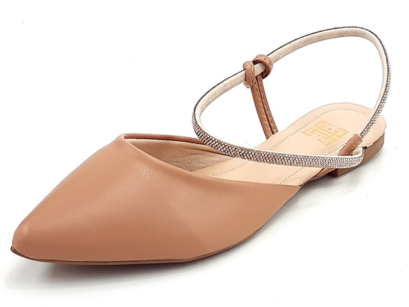 Sapatilhas Salomé Feminina Cs Nude Tiras Infinity Strass Luxo