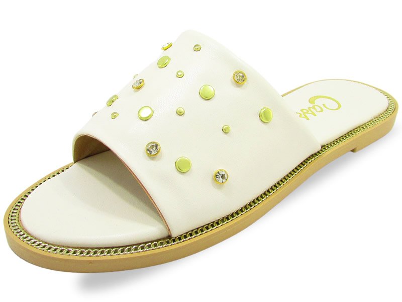 Rasteiras Rasteira Cs OffWhite Ouro